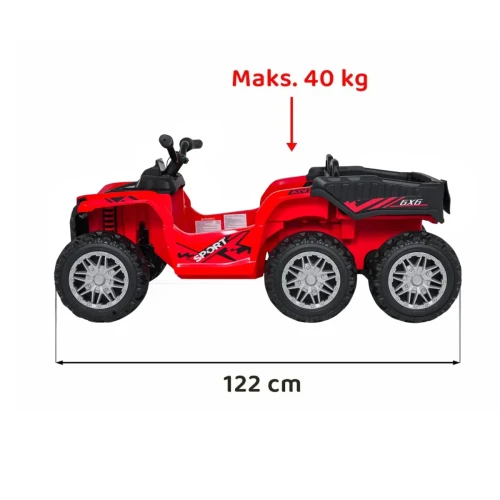 Czerwony samochodzik elektryczny dla dzieci Quad Sport TX ATV - 3-osiowy.webp