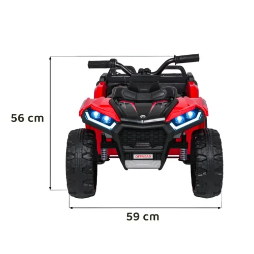 Czerwony samochód elektryczny dla dzieci Quad Sport TX ATV - 3-osiowy.webp