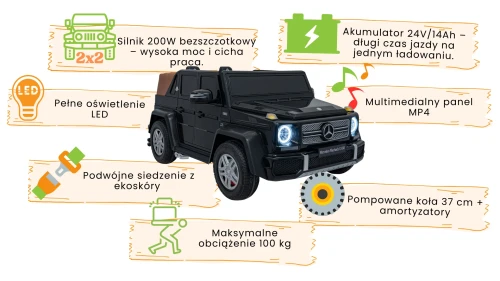 Czarny Mercedes Benz MAYBACH G650 STRONG.webp