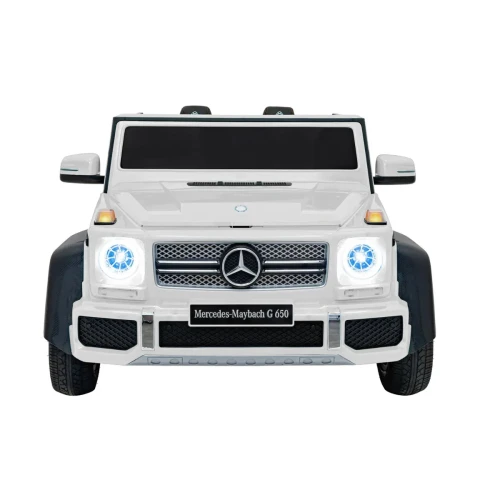Biały samochód elektryczny dla dziecka Mercedes Benz MAYBACH G650 STRONG.webp