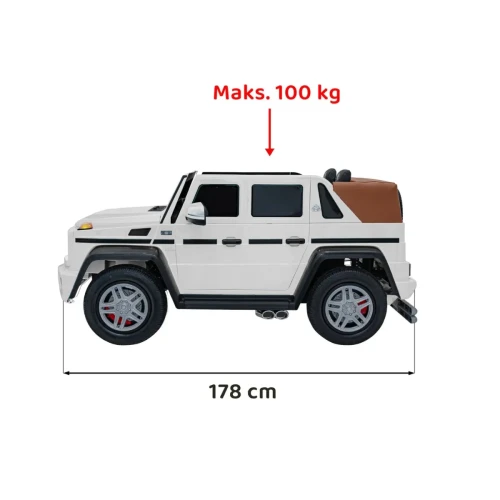 Biały samochód na akumulator dla dzieci  Mercedes Benz MAYBACH G650 STRONG.webp