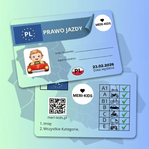 Prawo jazdy zabawka dla dziecka z imieniem.webp