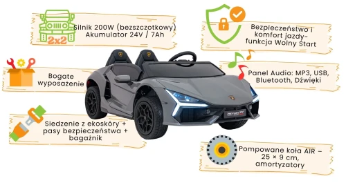 Lamborghini Revuelto XL STRONG - Szary - Charakterystyka.webp