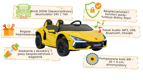 Lamborghini Revuelto XL STRONG - Zółty - Charakterystyka.webp