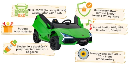 Lamborghini Revuelto XL STRONG - Zielony - Charakterystyka.webp
