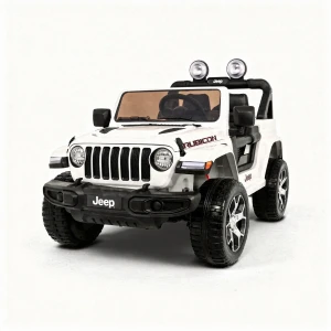 Biały samochód akumulatorowy dla dzieciJeep Wrangler Rubicon.webp