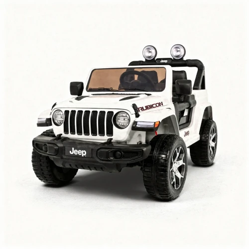 Biały samochód akumulatorowy dla dzieciJeep Wrangler Rubicon.webp