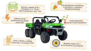 Zielone autko na akumulator dla dzieci Farmer Truck Speed 900- infografika.webp