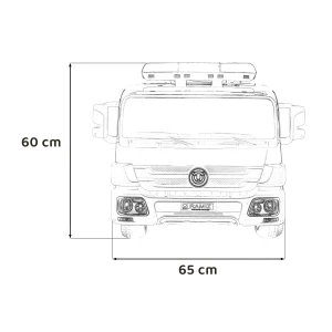 Straż pożarna dla dzieci na akumulator - wymiary.webp
