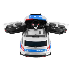 Samochód Policyjny na Akumulator - Polska Policja - z otwartymi drzwiami.webp