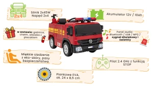 Straż pożarna elektryczna dla małych dzieci z pilotem i sikawką - charakterystyka.webp