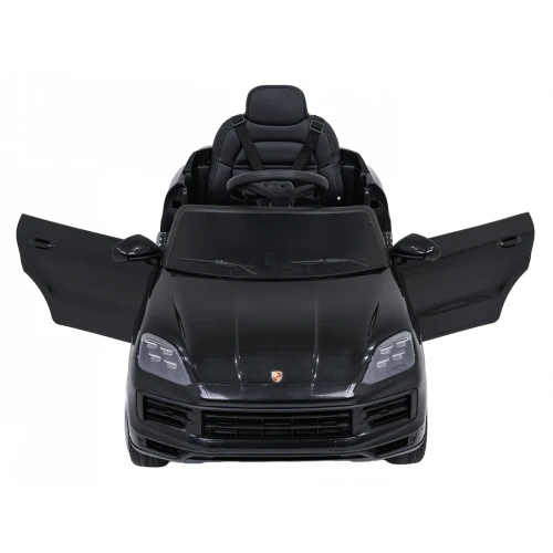 pojazd-porsche-cayenne-dla-dzieci-czarny-przod-otwarte-drzwi.webp