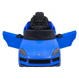 pojazd-porsche-cayenne-dla-dzieci-niebieski-przod-otwarte-drzwi.webp