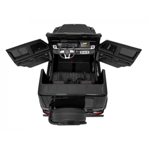 Autko-na-akumulator-dla-dzieci-mercedes-benz-g63-amg-xxl-czarny-widok-z-gory-i-otwarte-drzwi.webp