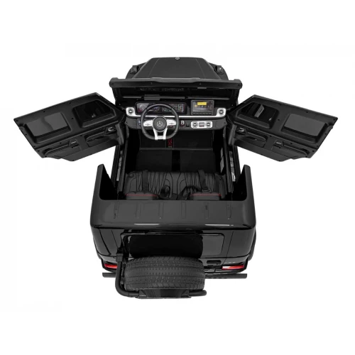 Autko-na-akumulator-dla-dzieci-mercedes-benz-g63-amg-xxl-czarny-widok-z-gory-i-otwarte-drzwi.webp
