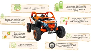 Maverick turbo RR dla dzieci - funkcje pojazdu - pomarańczowy.webp