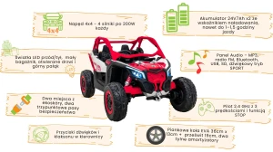 Maverick turbo RR dla dzieci - funkcje pojazdu - czerwony.webp