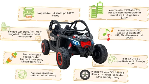 Maverick turbo RR dla dzieci - funkcje pojazdu - czarny.webp
