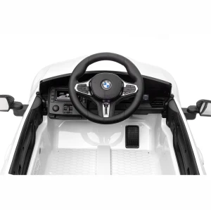 Mocne BMW M4 Dla Dzieci z Licencją 12V 14Ah, 2x45W, SX2418 - Biały - licencjonowane z kierownica bmw.webp