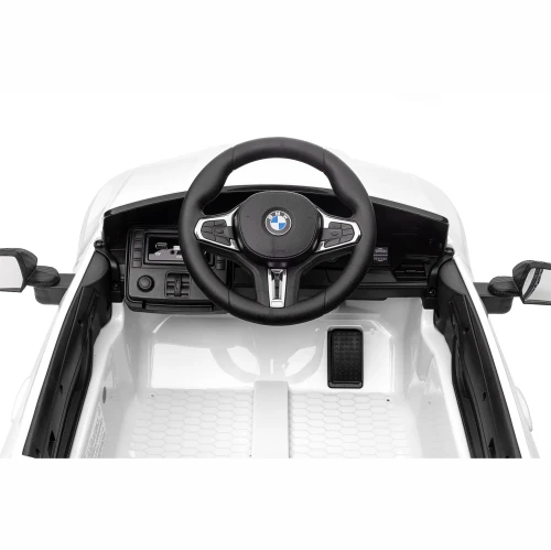 Mocne BMW M4 Dla Dzieci z Licencją 12V 14Ah, 2x45W, SX2418 - Biały - licencjonowane z kierownica bmw.webp