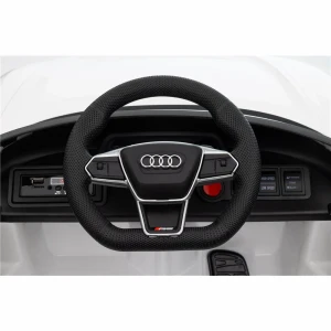Audi RS E-Tron GT Dla Dzieci - 4x30W, 12-7Ah 4x4 QLS6888 - Kolor Biały - kierownica z licencja audi.webp