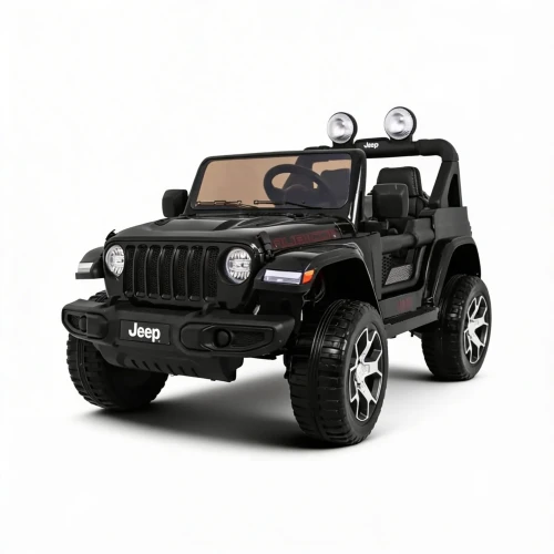 Jeep Wrangler Rubicon - 24/9Ah, 4x200W - Autko na Akumulator Dla Dzieci DK-JWR556 - Pilot + Radio MP3 LED + Koła EVA - Kolor Czarny