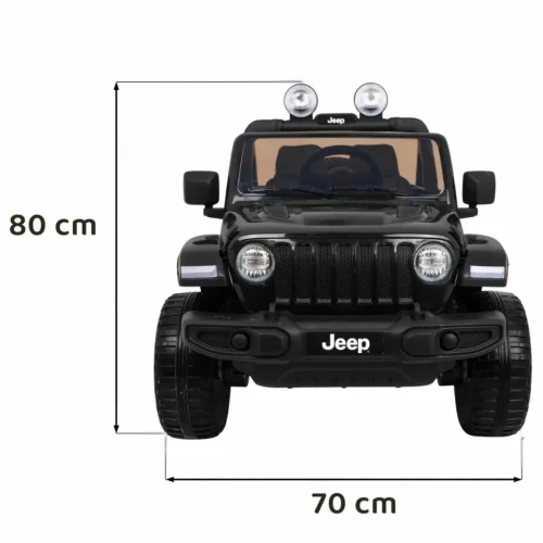 Czarne autko na akumulator dla dzieci Jeep Wrangler Rubicon.webp
