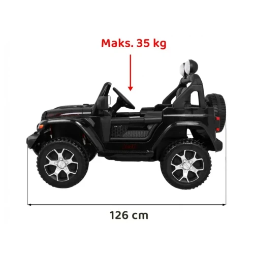 Czarne auto elektryczne dla dzieci Jeep Wrangler Rubicon.webp