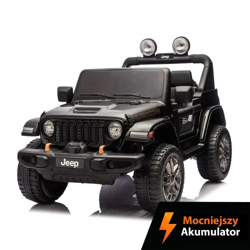 Jeep Wrangler Rubicon LIFT - 24/9Ah, 4x200W - Autko na Akumulator Dla Dzieci DK-JWR556 - Pilot + Radio MP3 LED + Koła EVA - Kolor Czarny
