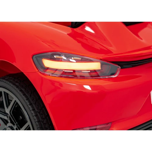 Tylna lampa LED czerwonego Porsche Spyder RS 718 – efektowne oświetlenie auta elektrycznego na akumulator dla dzieci.webp