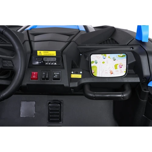 Deska rozdzielcza z ekranem multimedialnym, gniazdem ładowania i pedałem gazu – niebieski Buggy ATV Racing 4x4 UTV-2000.webp