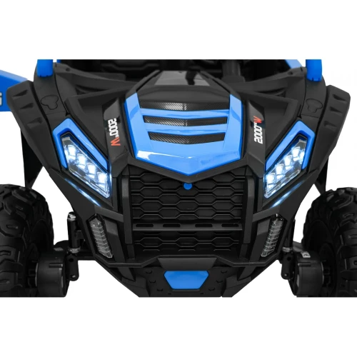 Przednie reflektory LED i emblemat 2000W – przód niebieskiego Buggy ATV Racing 4x4 UTV-2000 na akumulator dla dzieci.webp