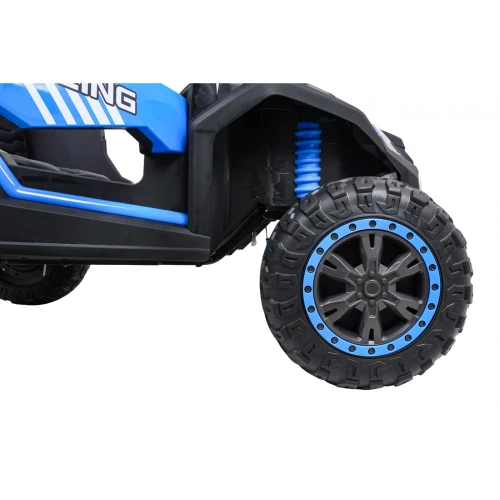 Przednie koło z niebieską felgą i sprężyną amortyzatora – niebieski Buggy ATV Racing 4x4 UTV-2000 dla dzieci.webp