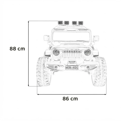 Wymiary auta wysokość 88 cm i szerokość 86 cm –  pojazd Extreme Sport 4x4 na akumulator dla dzieci.webp