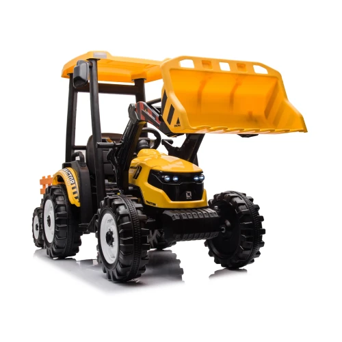 Traktorek dla Dzieci JS3158B z Ładowarką - 24V 2x75W + Przyczepka - Kolor Żółty 02.webp