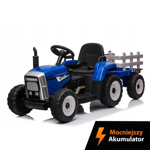 Traktor na Akumulator z Przyczepką - BLOW XMX-611, 2x45W, 12V/9Ah - Niebieski - GUMIŚ