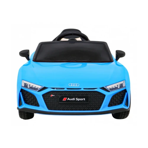 Widok z przodu z reflektorami LED i grillem Audi Sport – niebieskie Audi R8 Lift na akumulator dla dzieci.webp