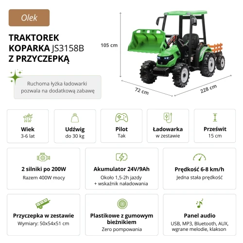 Traktor-koparka-OLEK-zielony-charakterystyka-pojazdu-dla-dzieci.webp