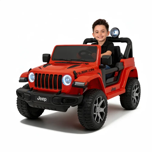jeep rubicon czerwony an akumulator - zdjecie z chłopcem.webp