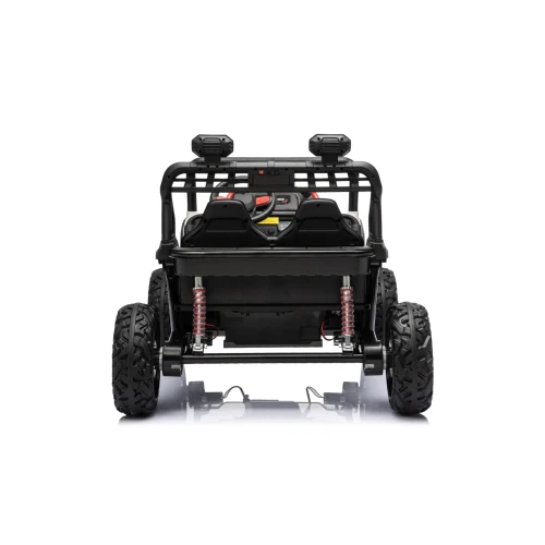 Tylne amortyzatory, podwójne fotele SPORT i pałąk z halogenami – widok z tyłu białego Buggy Sport OUTLAND 4x4 na akumulator dla dzieci.webp