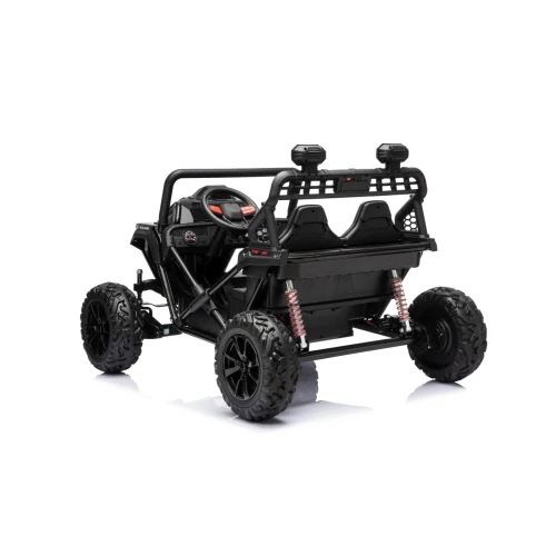 Tył z podwójnym siedzeniem, klatką bezpieczeństwa i amortyzatorami – czarny Buggy Sport Outland 4x4, auto elektryczne na akumulator dla dzieci.webp