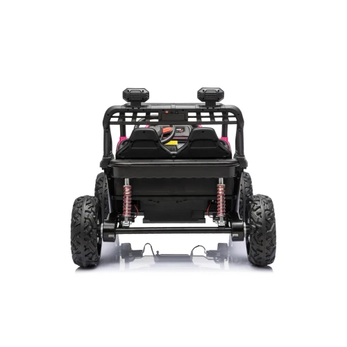 Tył z dwoma amortyzatorami, orurowaniem i lampami LED – różowy buggy Sport Outland 4x4, samochód na akumulator dla dzieci.webp