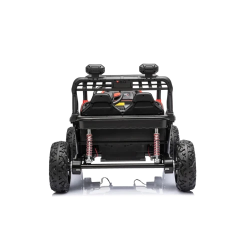 Tył z dwoma amortyzatorami, orurowaniem i lampami LED – czerwony buggy Sport Outland 4x4, samochód na akumulator dla dzieci.webp