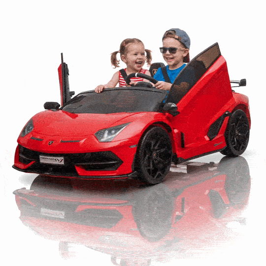 Czerwone Lamborghini Aventador z funkcją driftu - elektryczny samochód dla dzieci