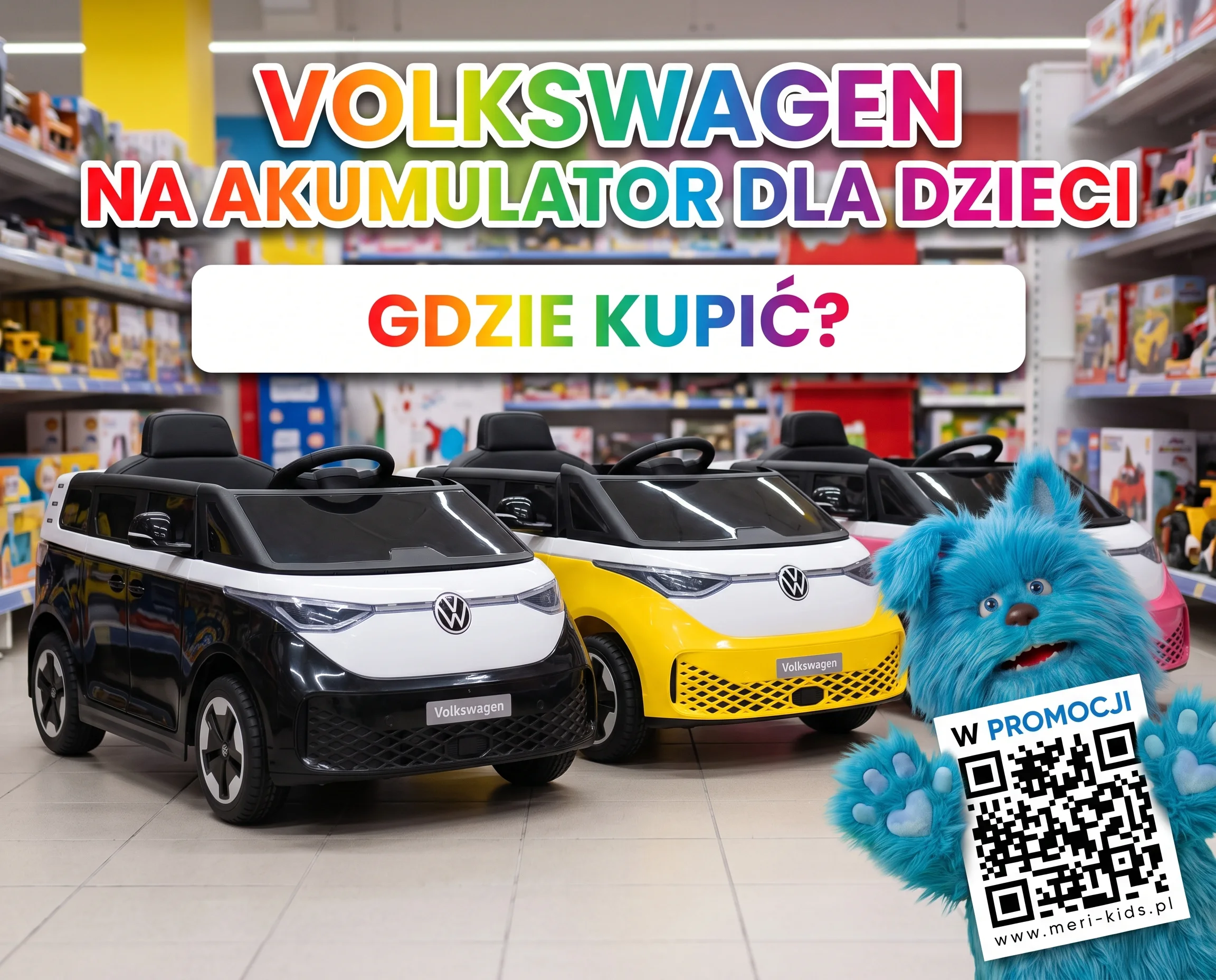 Volkswagen na akumulator dla dzieci - gdzie kupić VW ID. Buzz dla dziecka