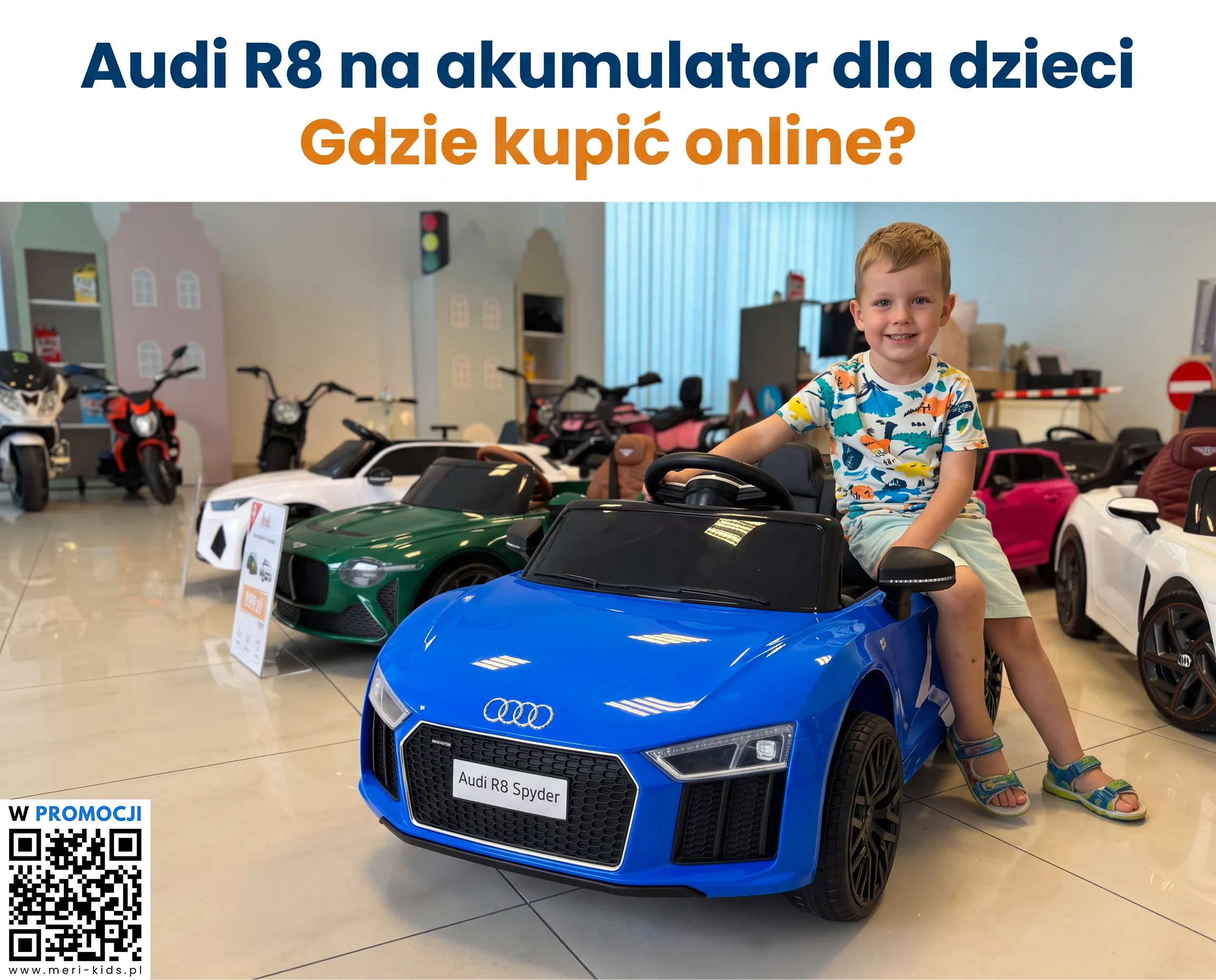 Audi R8 na akumulator dla dzieci - sportowe autko elektryczne, gdzie kupić online w Meri-Kids
