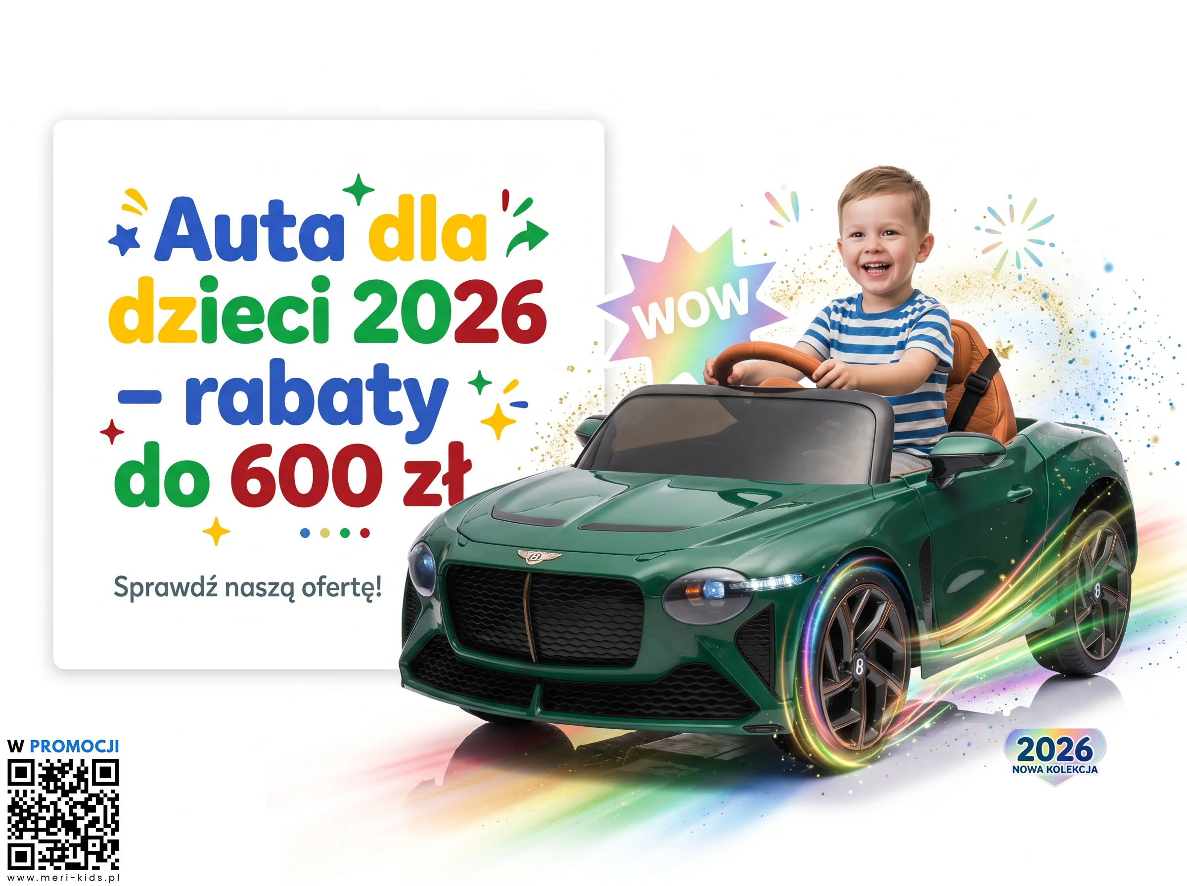 Promocje na auta na akumulator dla dzieci 2026 - rabaty do 600 zł w Meri-Kids
