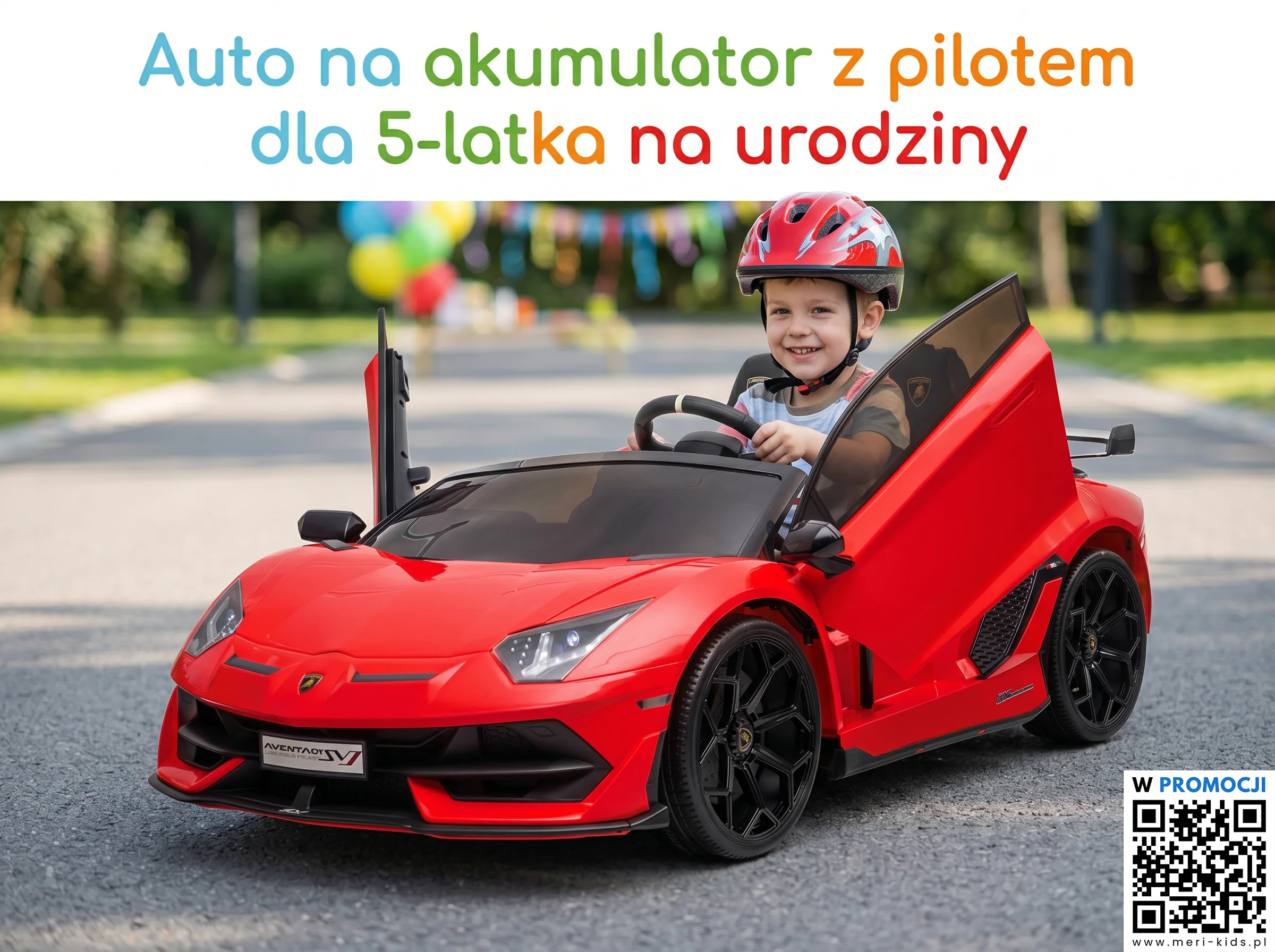 Czerwone Lamborghini na akumulator z pilotem dla 5-latka na urodziny - szybka dostawa w całej Polsce