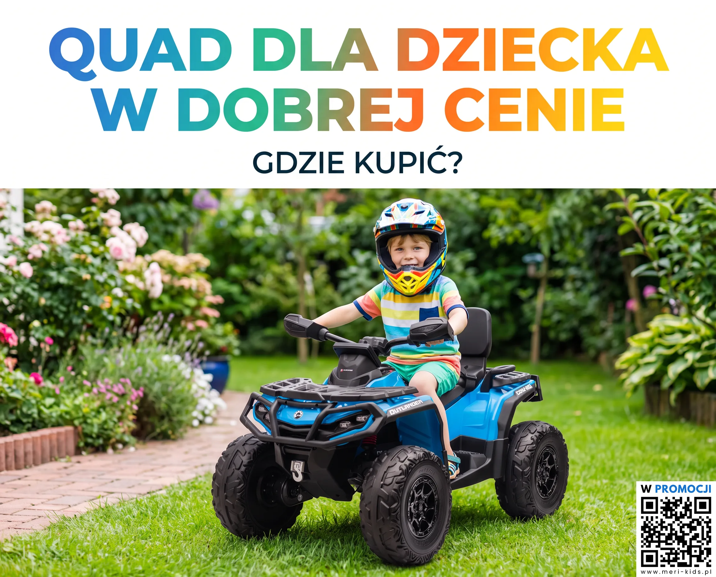Quad na akumulator dla dziecka w dobrej cenie - model w kolorze niebieskim
