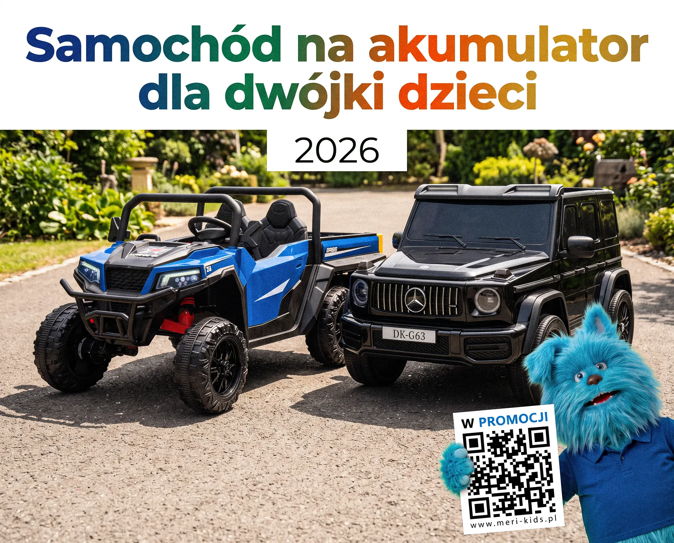 Samochód na akumulator dla dwójki dzieci - dwuosobowe pojazdy dla rodzeństwa w Meri-Kids